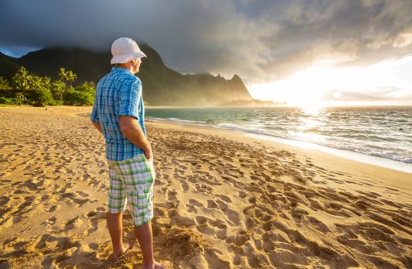 Gyönyörű Jelenet Tunnels Beach Szigetén Kauai Hawaii Usa — Stock Fotó