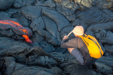 Hawaii, Büyük Ada 'da lav akıntısı