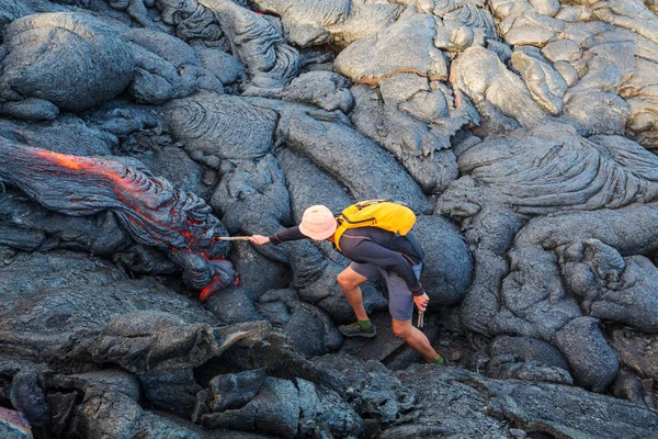 ハワイのビックアイランドに溶岩流 — ストック写真