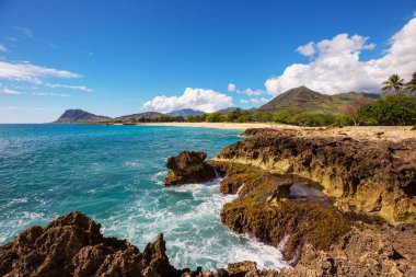 Hawaii, Oahu adasındaki güzel manzaralar.