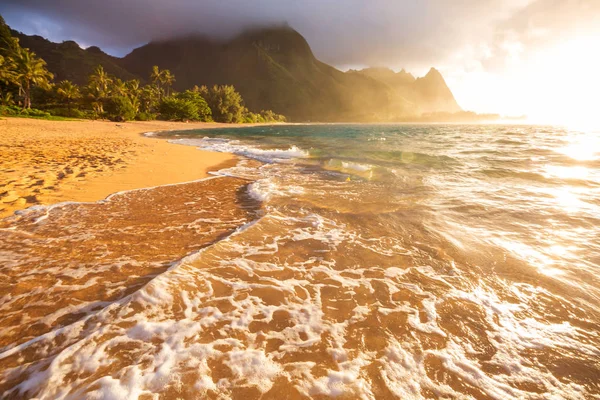 Gyönyörű Jelenet Tunnels Beach Szigetén Kauai Hawaii Usa — Stock Fotó