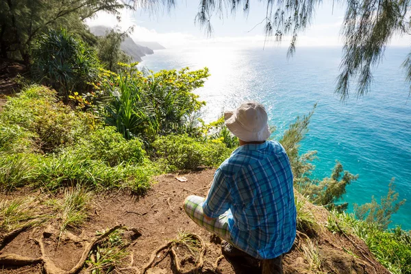 Caminhada Costa Pali Kauai Icland Havaí — Fotografia de Stock