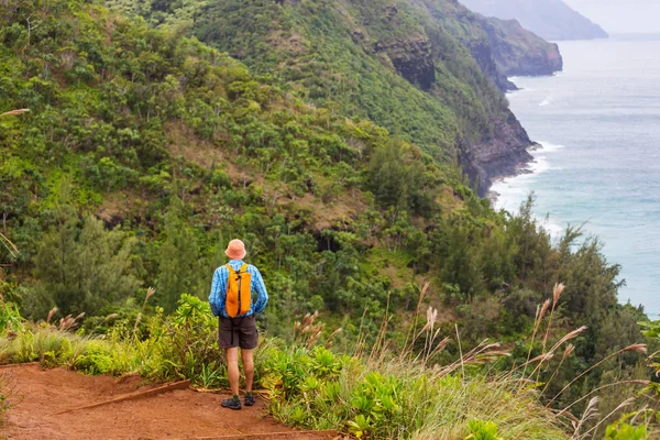 Wandelen Pali Coast Kauai Icland Hawaii — Stockfoto