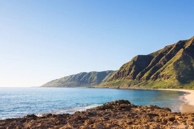 Hawaii, Oahu adasındaki güzel manzaralar.