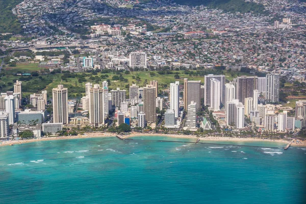 Bela Vista Aérea Sobre Cratera Cabeça Diamante Ilha Oahu Havaí — Fotografia de Stock