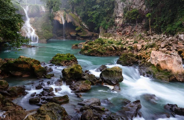 Belle Piscine Naturali Semuc Champey Lanquin Guatemala America Centrale — Foto Stock
