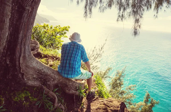 Wandelen Pali Coast Kauai Icland Hawaii — Stockfoto