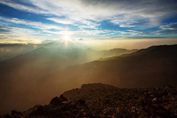 Krásná Scéna Východu Slunce Sopce Haleakala Ostrov Maui Havaj — Stock fotografie