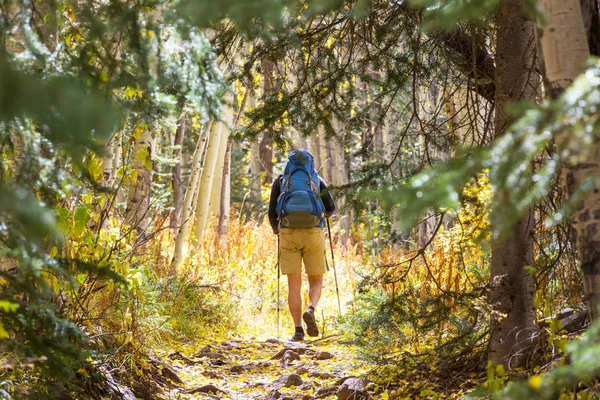 Hike Autumn Mountains Fall Season Theme — Stock Photo, Image