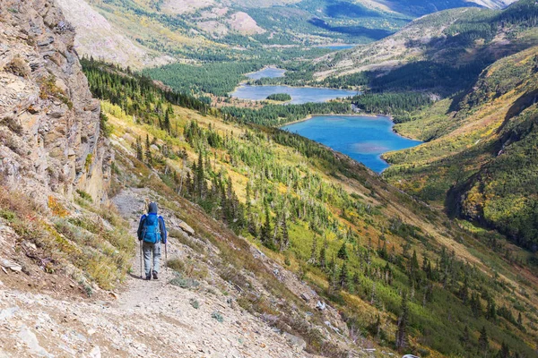 Hike Glacier National Park Montana Stock Image