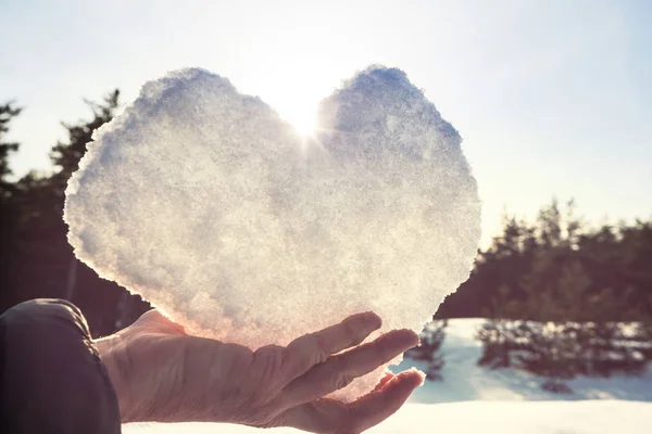 Shape Heart Snow — Stock Photo, Image