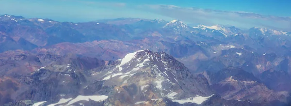 Hava Görüntüsü Arjantin Aconcagua Tepesi Yakınlarındaki Dağları — Stok fotoğraf