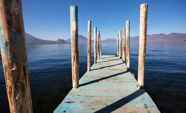 Lindo Lago Atitlan Vulcões Nas Terras Altas Guatemala América Central — Fotografia de Stock