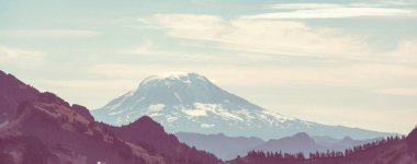 North Cascade Range, Washington / ABD 'de güzel bir dağ zirvesi.