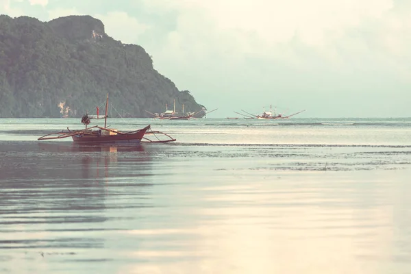 Traditionell Filippinsk Båt Havet Palawan Island Filippinerna — Stockfoto