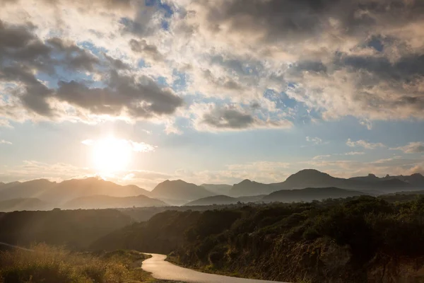 Camino Escénico Las Montañas Fondo Viaje — Foto de Stock