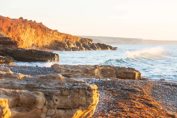 Beautiful Sea Shore Cyprus Sunrise — Stockfoto