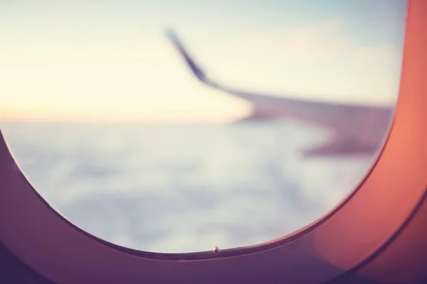 Fenster Der Flugzeugkabine Hintergrund Der Reise — Stockfoto