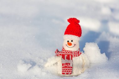 Karlı Yeni Yıl 2020 'de Güzel Kardan Adam