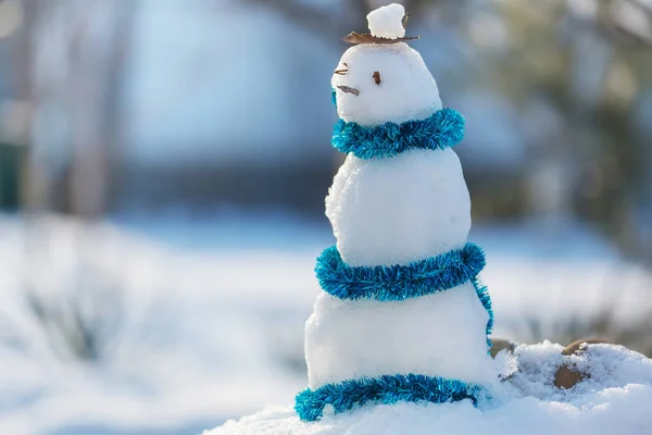 Pretty Snowman Havas Újév 2020 Dátum Háttér — Stock Fotó