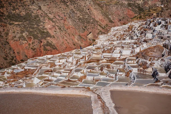 Sůl Maras Rybníků Nachází Urubamba Peru — Stock fotografie