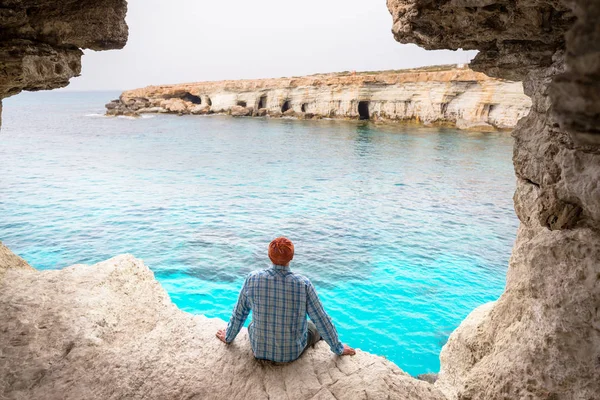 Bela Costa Marítima Chipre Nascer Sol — Fotografia de Stock