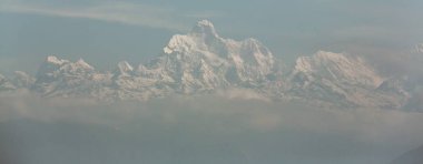 Kanchenjunga 'nın günbatımındaki manzarası, Himalayalar, Nepal.