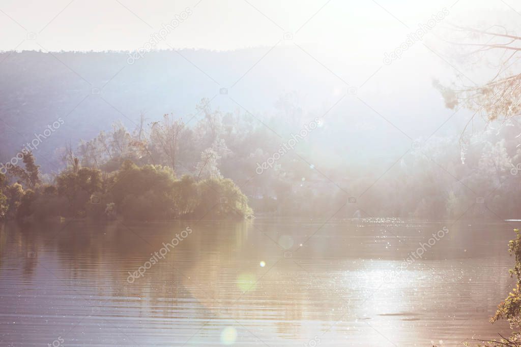 The beautiful lake in Autumn season