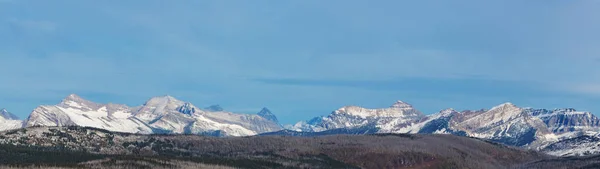 Early Winter First Snow Covering Rocks Woods Glacier National Park — Stock Photo, Image