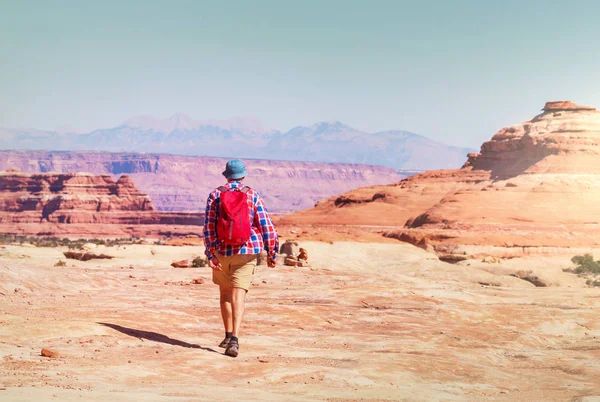 Wanderung Den Bergen Von Utah Wandern Ungewöhnlichen Naturlandschaften Fantastische Formen — Stockfoto