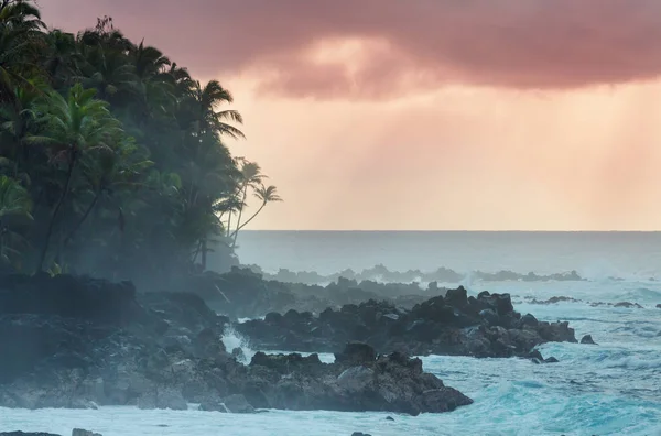 Piękna Scena Hawajskim Zachodzie Słońca — Zdjęcie stockowe
