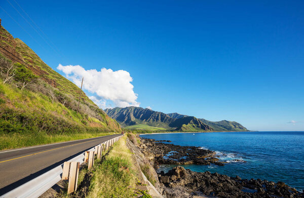 Beautiful landscapes in Oahu island, Hawaii