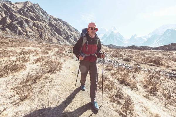 Wandelaar Himalaya Berg Nepal — Stockfoto