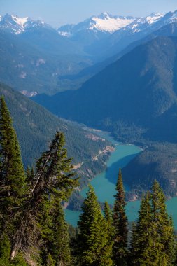 North Cascade Range, Washington / ABD 'de güzel bir dağ zirvesi.