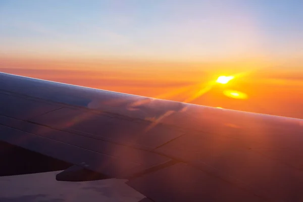 Fenster Der Flugzeugkabine Hintergrund Der Reise — Stockfoto