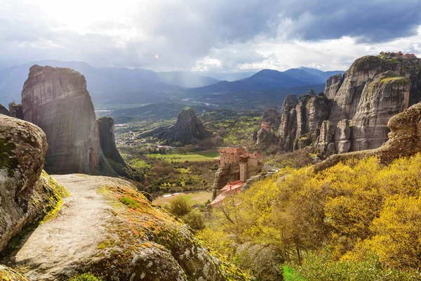 Monasterios Meteora Grecia Filtro Instagram — Foto de Stock