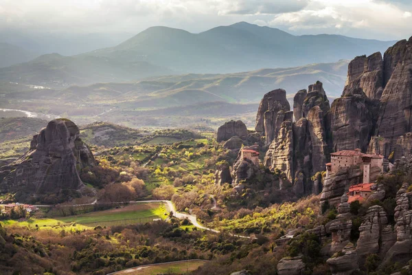 Monasterios Meteora Grecia Filtro Instagram — Foto de Stock