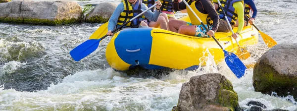 Rafting Team Sommer Extremer Wassersport — Stockfoto