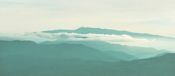 Mountains Silhouette Cyprus Misty Morning — Stock Photo, Image