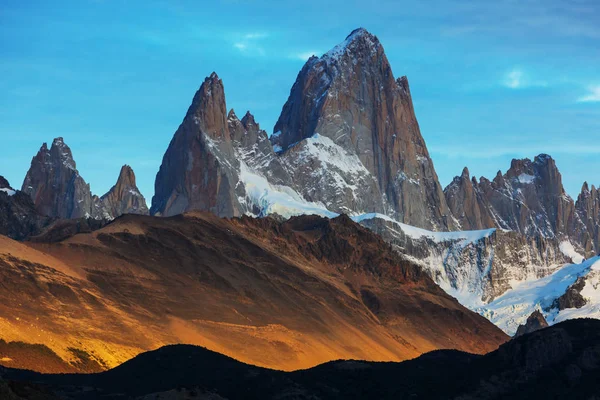 Famoso Cerro Fitz Roy Uno Los Picos Rocosos Más Hermosos — Foto de Stock