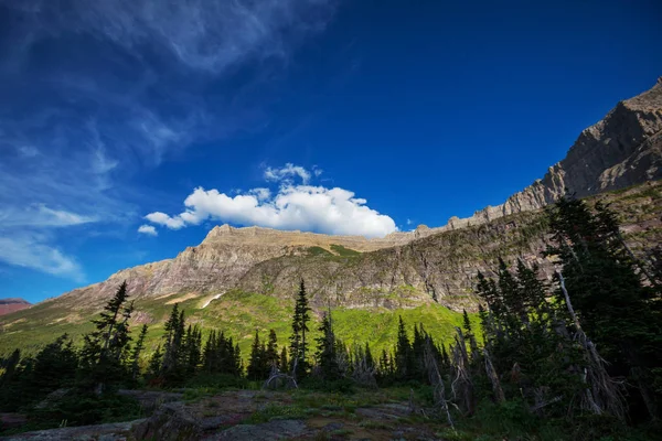 Malebné Skalnaté Vrcholky Národního Parku Glacier Montana Usa Krásné Přírodní — Stock fotografie