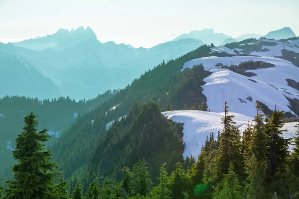 美国华盛顿州北喀斯喀特山脉美丽的山峰 — 图库照片
