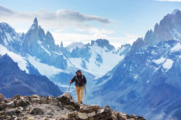 Turistika Patagonských Horách Argentina — Stock fotografie