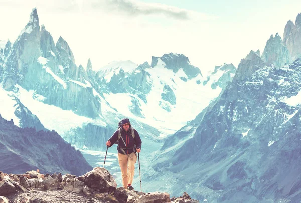 Turistika Patagonských Horách Argentina — Stock fotografie