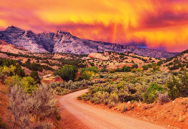 Coucher Soleil Panoramique Dans Les Montagnes Saison Automne — Photo