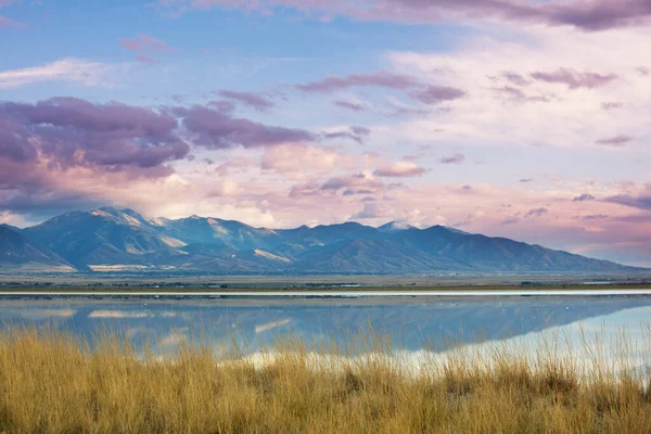 Scenic View Great Salt Lake Landscape Sunset — 스톡 사진