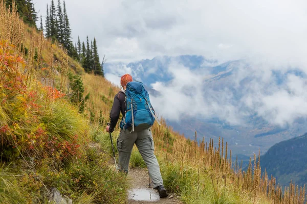 Randonnée Dans Les Montagnes Automne Thème Automne Saison — Photo