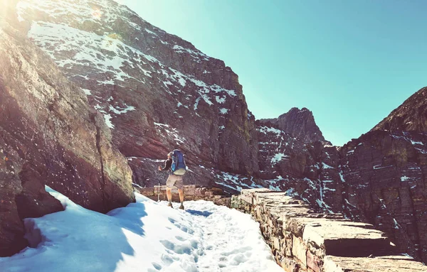 Caminata Parque Nacional Glaciar Montana — Foto de Stock