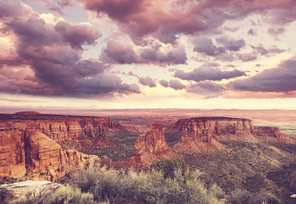 Scenic View Mountains Colorado National Monument Park Sunrise Usa Colorado — стокове фото