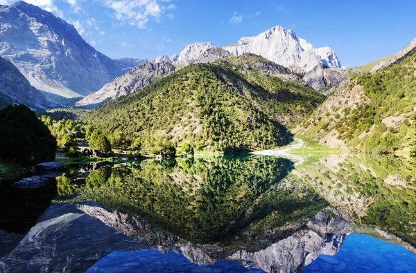 Όμορφη Γαλήνια Λίμνη Στα Βουνά Fanns Υποκατάστημα Της Pamir Στο — Φωτογραφία Αρχείου